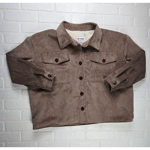 Cisono  Tan Corduroy Fleece Lined Jacket Large - Picture 1 of 3
